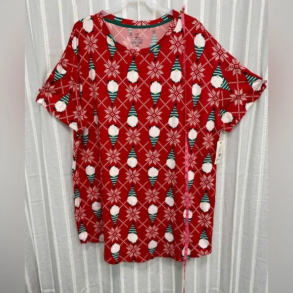 5 Pack Gnome Holiday Christmas Sleep Shirt Gown with pockets- Size 2X / 3X NWT - Picture 9 of 10